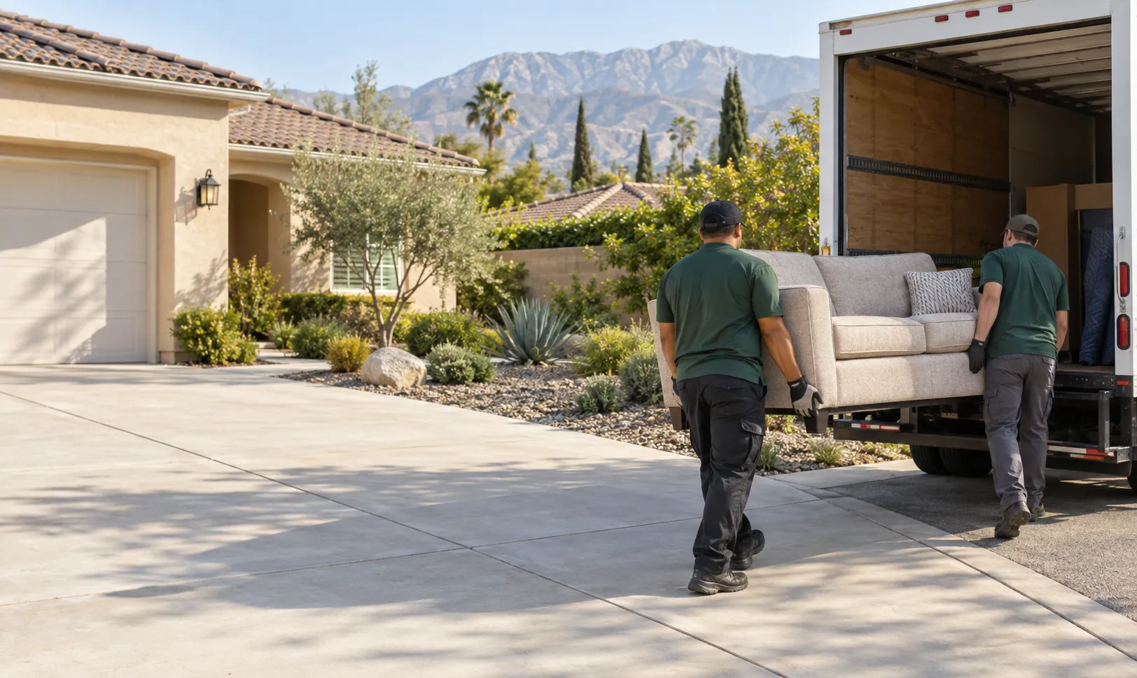 Household items arranged for a removal estimate